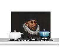 Credence Guillaume d'Orange - Adriaen Thomasz Fond de hotte 90x60 cm Credence aluminium Plaque inox de cuisine