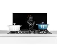 Credence Guillaume d'Orange - Adriaen Thomasz - Noir - Blanc Fond de hotte 70x30 cm Credence aluminium Plaque inox de cuisine