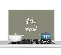 Credence Guten appetit - Citations - Bon appetit - Proverbes Fond de hotte 100x65 cm Credence aluminium Plaque inox de cuisine