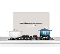 Credence Hier, je voulais des pancakes, maintenant je mange des pancakes. - Citation - Taupe Fond de hotte 70x50 cm Credence aluminium Plaque inox de cuisine