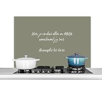 Credence Ici, je voulais aller au mcdo maintenant j'y suis. Accomplis tes rêves - Vert olive - Citation - Proverbes Fond de hotte 100x65 cm Credence aluminium Plaque inox de cuisine