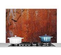 Credence Industriel - Acier - Rouille Fond de hotte 120x80 cm Credence aluminium Plaque inox de cuisine