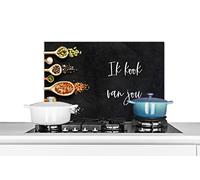 Credence Je cuisine d'après toi - Partenaire - Citations - Épices Fond de hotte 60x40 cm Credence aluminium Plaque inox de cuisine