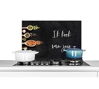 Credence Je cuisine d'après toi - Partenaire - Citations - Épices Fond de hotte 60x40 cm Credence aluminium Plaque inox de cuisine
