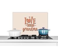 Credence Je t'aime grand-mère - Grand-mère - Citations - Proverbes Fond de hotte 60x40 cm Credence aluminium Plaque inox de cuisine