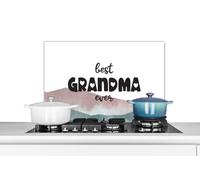 Credence La meilleure grand-mère du monde - Proverbes - Citations - Grand-mère Fond de hotte 60x40 cm Credence aluminium Plaque inox de cuisine