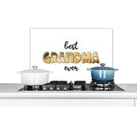 Credence La meilleure grand-mère du monde - Proverbes - Citations - Grand-mère Fond de hotte 60x40 cm Credence aluminium Plaque inox de cuisine