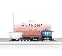 Credence La meilleure grand-mère du monde - Proverbes - Citations - Grand-mère Fond de hotte 70x50 cm Credence aluminium Plaque inox de cuisine