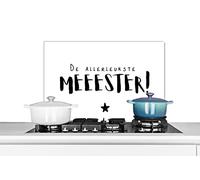 Credence Le plus gentil des maîtres - Citations - Proverbes - Maître Fond de hotte 60x40 cm Credence aluminium Plaque inox de cuisine