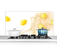 Credence Lemon - Sac - Blanc Fond de hotte 120x60 cm Credence aluminium Plaque inox de cuisine