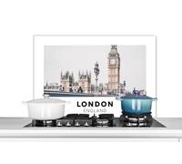 Credence Londres - Angleterre - Big Ben Fond de hotte 80x55 cm Credence aluminium Plaque inox de cuisine