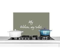 Credence Ma cuisine, mes règles - Proverbes - Citations Fond de hotte 60x40 cm Credence aluminium Plaque inox de cuisine