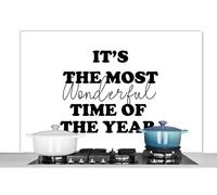 Credence Noël - Citations - C'est le moment le plus merveilleux de l'année - Proverbes - Noël Fond de hotte 120x80 cm Credence aluminium Plaque inox de cuisine