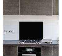 Crédence noir en aluminium adhesive - 90 cm x 70 cm - Noir - Face arrière autocollante - Fond de hotte