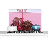 Credence Palm - Poster de jardin - Rose Fond de hotte 80x55 cm Credence aluminium Plaque inox de cuisine