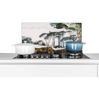 Credence Pins parasols paysage italien - Art - Hendrik Voogd - Peinture - Noir et blanc - Maîtres anciens Fond de hotte 60x30 cm Credence aluminium Plaque inox de cuisine