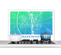 Credence Plan de ville - Maastricht - Bleu Vert Fond de hotte 100x65 cm Credence aluminium Plaque inox de cuisine