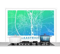 Credence Plan de ville - Maastricht - Bleu Vert Fond de hotte 120x80 cm Credence aluminium Plaque inox de cuisine