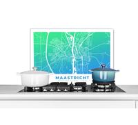 Credence Plan de ville - Maastricht - Bleu Vert Fond de hotte 60x40 cm Credence aluminium Plaque inox de cuisine