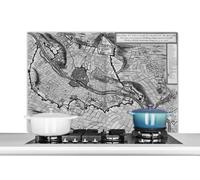 Credence Plan de ville - Maastricht - Historique Fond de hotte 100x65 cm Credence aluminium Plaque inox de cuisine