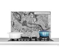 Credence Plan de ville - Maastricht - Historique Fond de hotte 90x60 cm Credence aluminium Plaque inox de cuisine