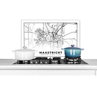 Credence Plan de ville - Maastricht - Noir et blanc Fond de hotte 70x50 cm Credence aluminium Plaque inox de cuisine
