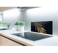 Credence Plantes - Or - Noir - Feuilles - Luxe Fond de hotte 70x30 cm Credence aluminium Plaque inox de cuisine