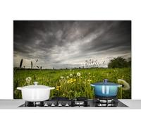 Credence Pré avant la tempête Fond de hotte 120x80 cm Credence aluminium Plaque inox de cuisine