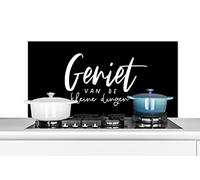 Credence Proverbes - Appréciez les petites choses - Citations Fond de hotte 100x50 cm Credence aluminium Plaque inox de cuisine