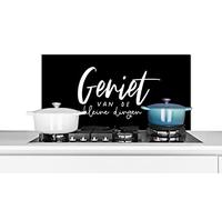 Credence Proverbes - Appréciez les petites choses - Citations Fond de hotte 90x45 cm Credence aluminium Plaque inox de cuisine