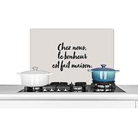 Credence Proverbes - Chez nous, le bonheur est fait maison - Citations - Bonheur Fond de hotte 60x40 cm Credence aluminium Plaque inox de cuisine