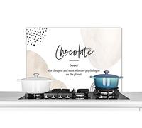 Credence Proverbes - Chocolat - Citations - Dictionnaire - Définition du chocolat Fond de hotte 80x55 cm Credence aluminium Plaque inox de cuisine