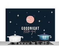 Credence Proverbes - Citations - Bonne nuit petite fille - Enfants - Bébé Fond de hotte 120x80 cm Credence aluminium Plaque inox de cuisine