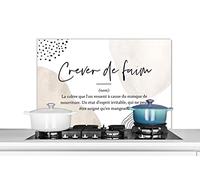 Credence Proverbes - Citations - Crever de faim - Dictionnaire - Définition de la famine Fond de hotte 80x55 cm Credence aluminium Plaque inox de cuisine