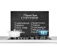 Credence Proverbes - Citations - Je ne suis pas allé partout mais c'est sur ma liste - Amsterdam Fond de hotte 90x60 cm Credence aluminium Plaque inox de cuisine