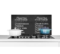 Credence Proverbes - Citations - Je ne suis pas allé partout mais c'est sur ma liste - Berlin Fond de hotte 90x45 cm Credence aluminium Plaque inox de cuisine