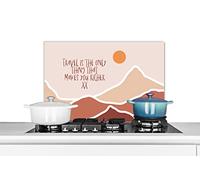 Credence Proverbes - Citations - Les voyages sont la seule chose qui vous rende plus riche - Sun Fond de hotte 60x40 cm Credence aluminium Plaque inox de cuisine