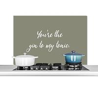 Credence Proverbes - Citations - Partenaire - Tu es le gin de mon tonic Fond de hotte 100x65 cm Credence aluminium Plaque inox de cuisine