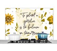 Credence Proverbes - Citations - Planter un jardin, c'est croire au lendemain. Fond de hotte 120x80 cm Credence aluminium Plaque inox de cuisine