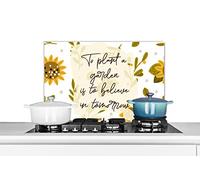 Credence Proverbes - Citations - Planter un jardin, c'est croire au lendemain. Fond de hotte 70x50 cm Credence aluminium Plaque inox de cuisine