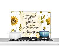 Credence Proverbes - Citations - Planter un jardin, c'est croire au lendemain. Fond de hotte 90x60 cm Credence aluminium Plaque inox de cuisine