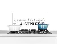 Credence Proverbes - Citations - Prends ton temps et profite de la vie Fond de hotte 60x30 cm Credence aluminium Plaque inox de cuisine