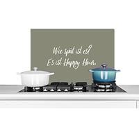 Credence Proverbes - Citations - Quelle heure est-il ? C'est l'Happy Hour Fond de hotte 70x50 cm Credence aluminium Plaque inox de cuisine