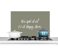 Credence Proverbes - Citations - Quelle heure est-il ? C'est l'Happy Hour Fond de hotte 80x55 cm Credence aluminium Plaque inox de cuisine
