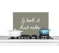 Credence Proverbes - Citations - Tu cuisines, je bois de la vodka - Boisson - Cuisine Fond de hotte 60x40 cm Credence aluminium Plaque inox de cuisine