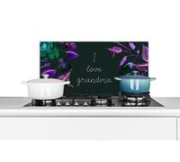 Credence Proverbes - J'aime Mamie - Citations Fond de hotte 60x30 cm Credence aluminium Plaque inox de cuisine