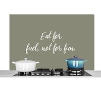 Credence Proverbes - Manger pour se nourrir, pas pour s'amuser - Citations - Alimentation Fond de hotte 120x80 cm Credence aluminium Plaque inox de cuisine