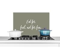 Credence Proverbes - Manger pour se nourrir, pas pour s'amuser - Citations - Alimentation Fond de hotte 60x40 cm Credence aluminium Plaque inox de cuisine