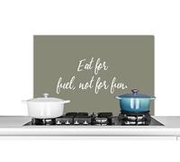 Credence Proverbes - Manger pour se nourrir, pas pour s'amuser - Citations - Alimentation Fond de hotte 80x55 cm Credence aluminium Plaque inox de cuisine