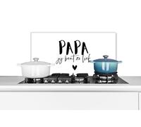 Credence Proverbes - Papa, tu es si gentil - Citations - Papa Fond de hotte 60x30 cm Credence aluminium Plaque inox de cuisine